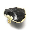 Natural Obsidian Pendants G-P487-04G-4