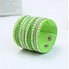 9-row Suede Cord & Rhinestone & Alloy Rivet Wrap Bracelets WG9BE7D-05-1