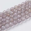 Natural Grey Agate Beads Strands X-G-G580-6mm-08-1