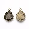 Tibetan Style Alloy Pendant Cabochon Settings TIBE-Q073-69AB-2