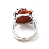 Natural Red Jasper Adjustable Rings RJEW-P043-03P-12-3