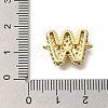 Brass Micro Pave Cubic Zirconia Letter Links KK-I717-04W-3