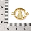 Rack Plating Brass Micro Pave Clear Cubic Zirconia Ring with Gourd Connector Charms KK-K385-113G-3