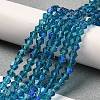 Transparent Electroplate Glass Beads Strands LS-GLAA-F029-4mm-D01-4