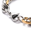 304 Stainless Steel Rope Chain Bracelet for Men Women BJEW-Z011-19GP-3