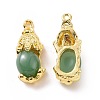 Alloy with Glass Imitation Jade Pendants FIND-G047-06G-02-1