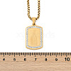 304 Stainless Steel Micro Pave Clear Cubic Zirconia Virgin Mary Pendant Box Chain Necklaces for Men NJEW-S387-01G-5