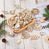 Elecrelive 100Pcs 10 Styles Undyed Natural Wooden Big Pendants WOOD-EL0001-03-6