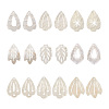 KISSITTY 18Pcs 9 Shapes Natural Capiz Shell Pendants SHEL-KS0001-01-11