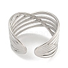 304 Stainless Steel Open Cuff Ring for Women RJEW-U014-11P-3