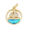 Brass Micro Pave Cubic Zirconia Pendants KK-I723-47G-1