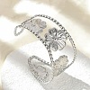 304 Stainless Steel Cuff Bangles for Women BJEW-Z096-04P-1