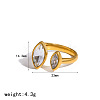 304 Stainless Steel Pave Cubic Zirconia Cuff Open Rings WG8B401-02-1