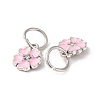 Enamel Style Flower Alloy Rhinestone Charms ENAM-S085-07-3