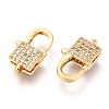 Brass Micro Pave Cubic Zirconia Lobster Claw Clasps ZIRC-O038-25G-2