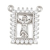 Brass Micro Pave Clear Cubic Zirconia Pendants KK-CBA6A75-48B-P-1