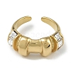 304 Stainless Steel Rhinestone Open Cuff Rings for Women RJEW-U001-03G-2