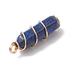 Natural Lapis Lazuli Double Terminal Pointed Pendants PALLOY-JF02672-04-4