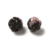 Natural Rhodonite Carved Flower Beads G-O156-B-26-2