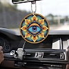 Acrylic Flat Round with Flower & Eye Pendant Decorations PW-WG645EF-01-1