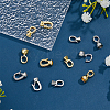 SUPERFINDINGS 12pcs 6 styles Brass Fold Over Clasps KK-FH0006-90-4