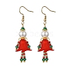 304 Stainless Steel Glass Human Dangle Earrings EJEW-MZ00484-5
