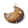 Natural Mixed Stone Copper Wire Wrapped Pendants PALLOY-JF02685-4