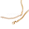 3mm 304 Stainless Steel Flat Snake Dome Herringbone Chain Link Bracelet for Men Women BJEW-CJC0001-02B-4