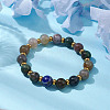 10mm Round Natural Indian Agate Beaded Stretch Bracelets for Women BJEW-JB10628-2