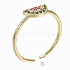 Brass Micro Pave Cubic Zirconia Cuff Rings RJEW-S045-061-NR-1