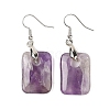 Natutal Amethyst Dangle Earrings EJEW-F343-E09-2