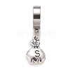 Tarnish Resistant Stainless Steel Moneybag with Dollar Sign Dangle Hoop Earrings EJEW-G286-06P-1