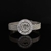 Brass Micro Pave Clear Cubic Zirconia Bangles for Women FS-WGA7409-19-1