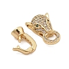 Brass Micro Pave Cubic Zirconia Fold Over Clasps KK-C075-05G-2