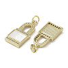 Brass Micro Pave Cubic Zirconia Pendants KK-G485-03G-2