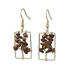 Natural Tiger Eye Chips Tree Dangle Earrings EJEW-JE05734-02-1