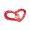 Beaded Heart Charms PALLOY-MZ00439-02-3