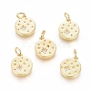 Brass Micro Pave Cubic Zirconia Pendants X-ZIRC-G166-16G-1