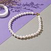Natural Baroque Pearl Keshi Pearl Beaded Necklaces NJEW-JN03295-4