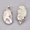 Natural White Shell Mother of Pearl Shell Pendants SSHEL-E550-01-2