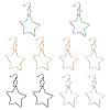 Yilisi 5Pairs 5 Colors Interlock Double Open Stars Dangle Earrings EJEW-YS0001-03-1