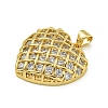 Rack Plating Brass Pave Cubic Zirconia Pendants KK-U029-08G-01-2