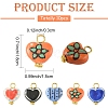 10Pcs 5 Colors Handmade Porcelain Pendants PALLOY-YW00134-2