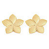 304 Stainless Steel Flower Stud Earrings For Women EJEW-B110-02G-01-1