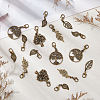 SUPERFINDINGS 10 Sets Autumn Leaf & Tree Alloy Pendants Decorations Set HJEW-FH0001-47-4