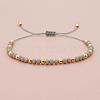 Glass & Brass Round Beads Braided Bead Bracelets RD6595-14-1