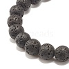 Natural Lava Rock Round Beaded Stretch Bracelet with Howlite BJEW-JB07581-02-5