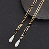 2Pcs 2 Colors Alloy Twisted Nose Chains Face Chains with Teardrop Plastic Imitation Pearl PURS-CY0001-01-5