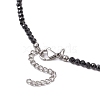 3mm Faceted Round Natural Black Spinel Beaded Necklaces NJEW-JN05126-5