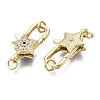 Brass Micro Pave Cubic Zirconia Lobster Claw Clasps KK-Q769-034-NF-2